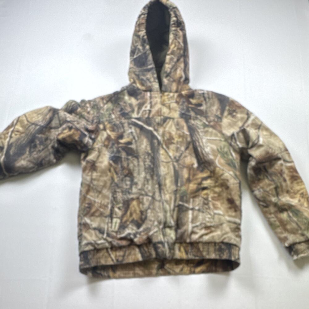 Gander Mountain Youth XL Camo Hooded Insulated Hunting Jacket Cotton Shell